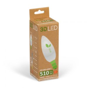 3D LED Żarówka 6W E14 barwa neutralna biała