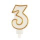 Party Time świeczka urodzinowa cyferka 3 złota