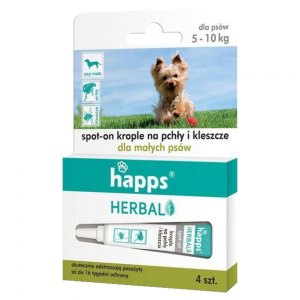 Happs Krople na pchły i kleszcze dla małych psów 4szt